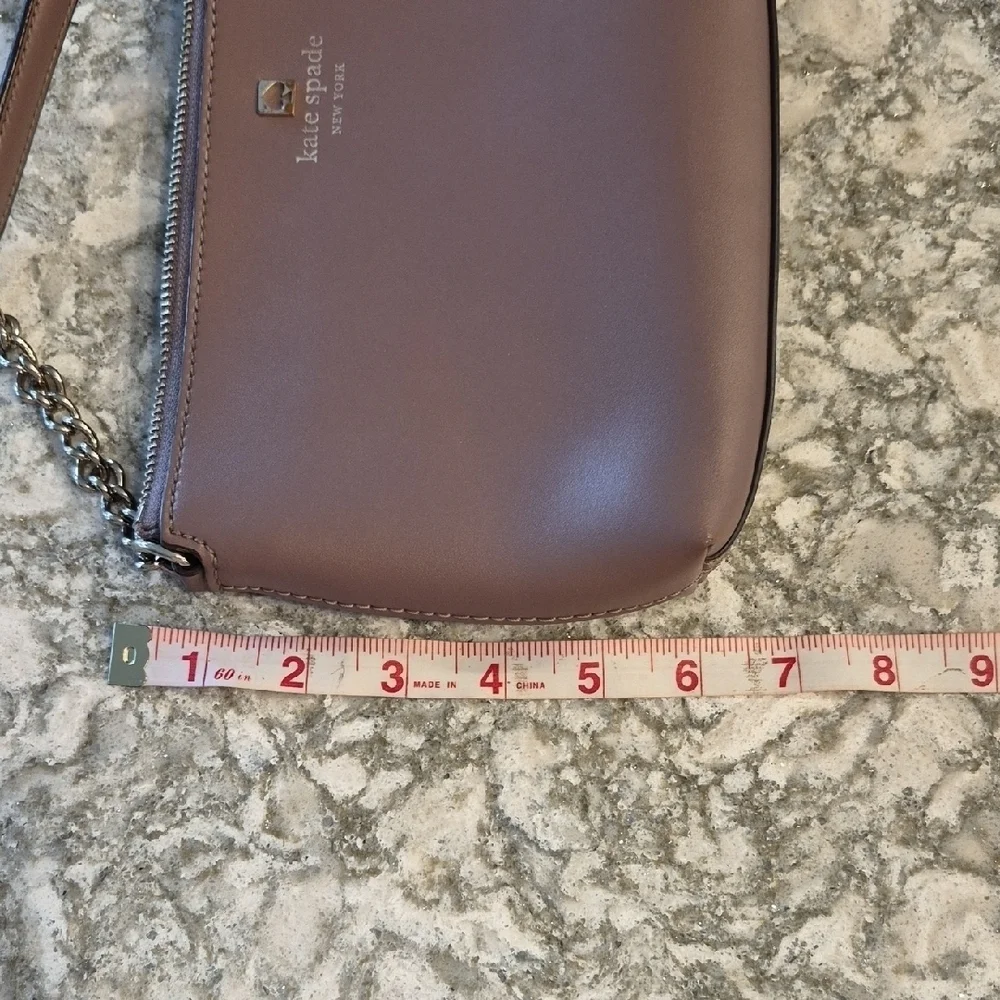 Kate Spade Declan Brown Crossbody Bag with Silver Chain